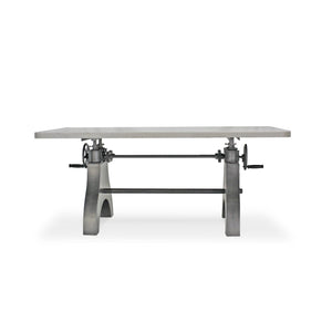 KNOX Industrial Writing Table Desk Base - Adjustable Height - White Marble - Rustic Deco Incorporated