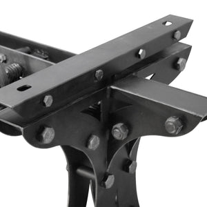 Longeron Industrial Adjustable Dining Table Base - Steel - Casters - DIY - Rustic Deco Incorporated