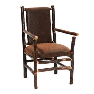 Natural Hickory Log Arm Chair - Standard Finish - Rustic Deco Incorporated