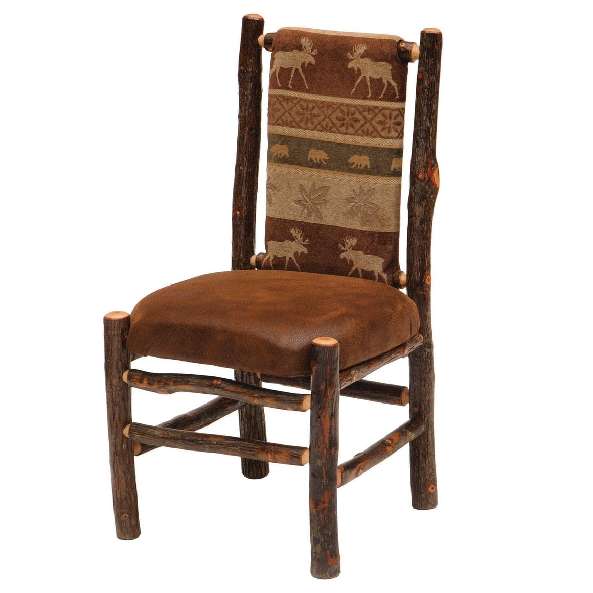 Natural Upholstered Back Side Chair - Standard Finish - Rustic Deco Incorporated