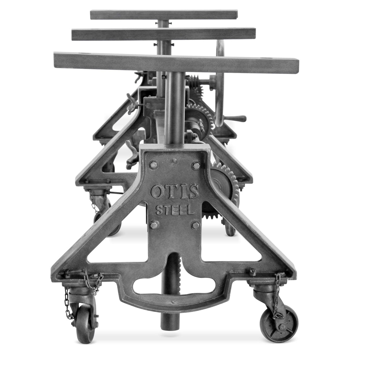Otis Steel Communal Table Base - Adjustable Height - Iron Base- Casters ...