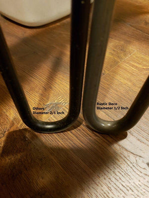 Premium 2 Rod Hairpin Legs - Brass 1/2" Diameter- Set of 4 - 16" Tall - Rustic Deco Incorporated