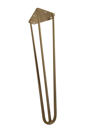 Premium 3 Rod Hairpin Legs 1/2" Diameter Brass - Set of 4 - 16" Tall - Rustic Deco Incorporated