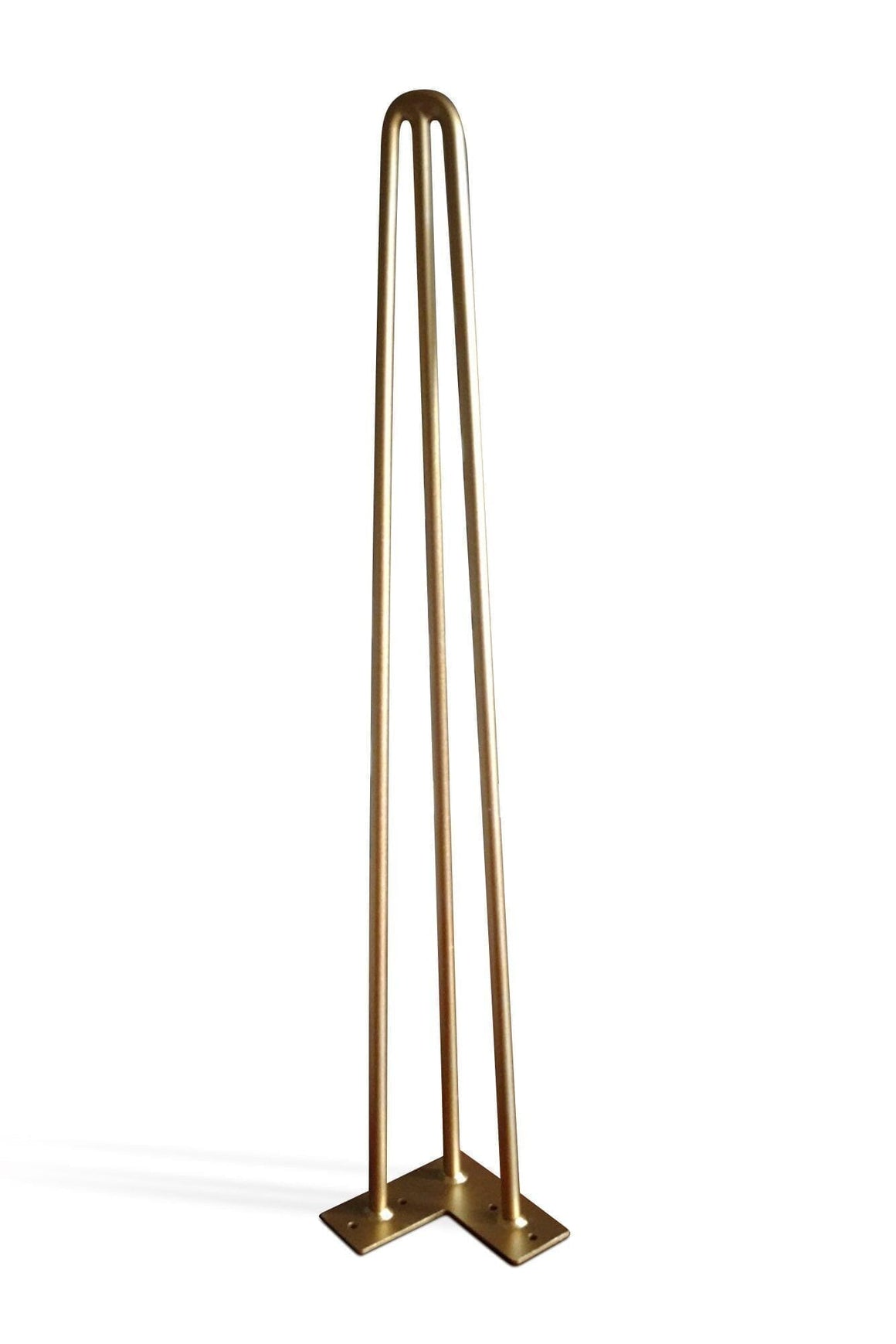 Premium 3 Rod Hairpin Legs 1/2" Diameter Brass - Set of 4 - 28" Tall - Rustic Deco Incorporated