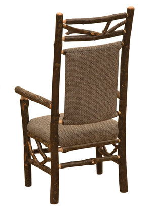 Real Hickory Log Twig Dining Chair - Custom Upholstery - Rustic Deco Incorporated