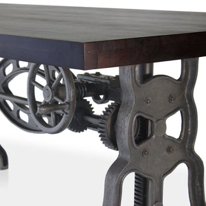 Shoemaker Adjustable Height Crank Vintage Industrial Table Ebony Rustic Deco