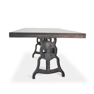 Shoemaker Dining Table - Adjustable Height Iron Base - Gray Top - Rustic Deco Incorporated