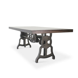 Shoemaker Dining Table - Adjustable Height Iron Base - Gray Top - Rustic Deco Incorporated