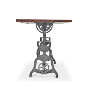 Shoemaker Drafting Table Desk - Adjustable Height Iron Base - Tilt Top - Rustic Deco Incorporated