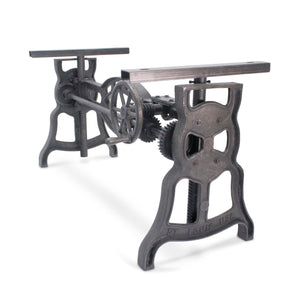 Shoemaker Industrial Revolution Cast Iron Adjustable Crank Base - DIY - Rustic Deco Incorporated