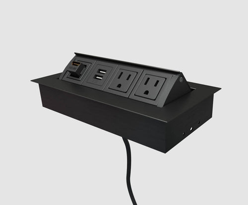 Single Sided Power HDMI USB Insert for AIO Conference Tables - Add On - Rustic Deco Incorporated