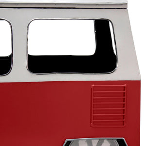 Volkswagon VW Bus Classic Car Bar Cart - Red White - Storage - Lamps - Rustic Deco Incorporated
