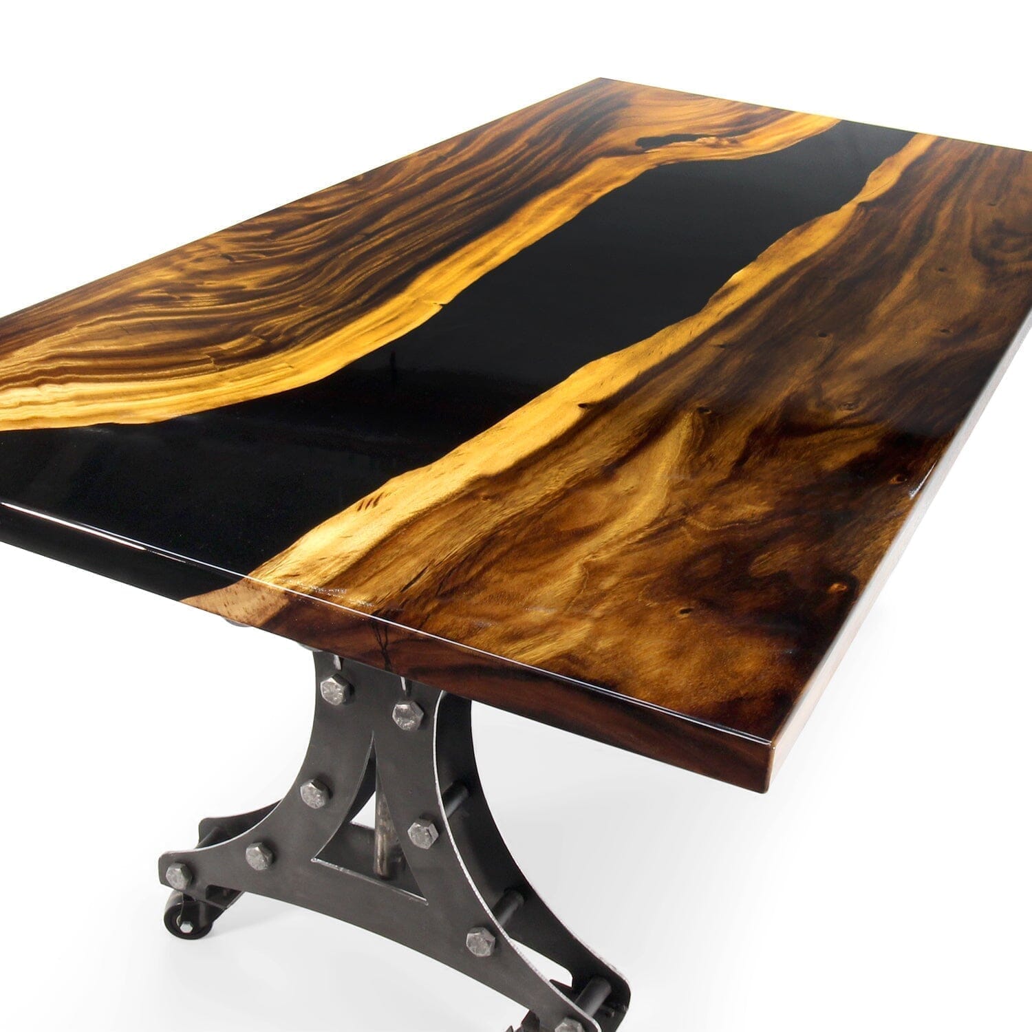 Special Walnut Dark Brown with Special Epoxy Legs – Epoxy Table – Ories Wood